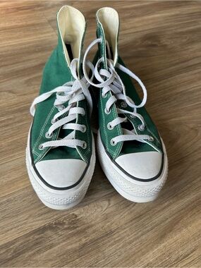 Converse Green and White High-Top Sneakers